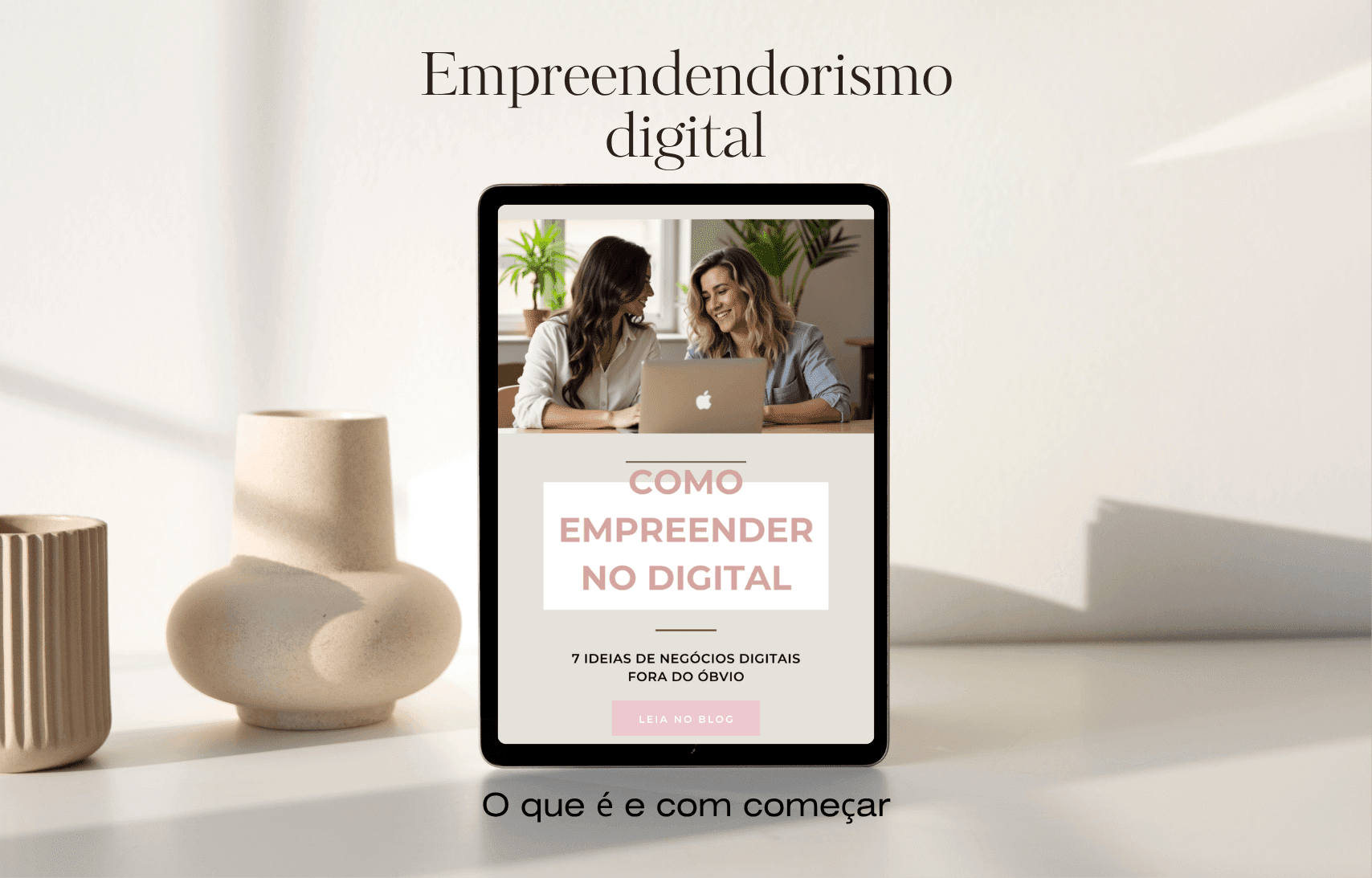 cenario minimalista com mockup de tablet